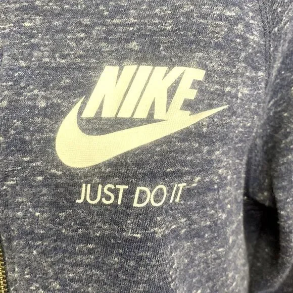 (1042) C-2 NIKE jacket blue and white with gold zipper - Picture 2 of 5